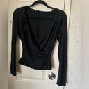 Revolve  krisa Surplice Long Sleeve Blouse in Black NWT! Women’s SZ S Photo 1