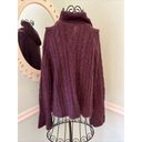 Garnet Hill  Plum Sweater M Pullover Turtleneck Mohair Blend Cable Knit Jumper Photo 4