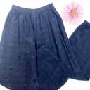 CP Shades  Vintage Embroidered Relaxed Fit Wide Leg Pull On Cropped Pants Blue Photo 1