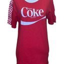 Coca-Cola  Enjoy Coke Red Unisex Checkered Sleeves T-Shirt Small Photo 0