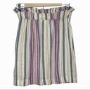 Abound  LINEN SKIRT VERTICAL STRIPE IVORY DOVE LAPLAYA BUTTON DETAIL WMNS SIZE XS Photo 7