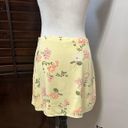 Abound  Womens Straight Skirt Multicolor Yellow Floral Mini Lined Side Zip M New Photo 4