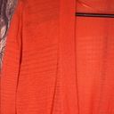 Apt. 9  coral open striped lightweight cardigan Photo 3