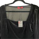 n:philanthropy NWT  Square Neck Long Sleeve Velvet Top Black sZ L Photo 4