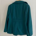 Old Navy  teal wool blend double breasted classic pea coat Photo 6