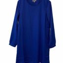 Tinley  Road Blue Long Sleeve Mini Dress Small Solid Holiday Blue Christmas Theme Photo 0