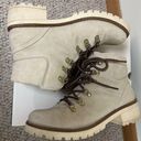 st. john's bay  Landson Boots 9 Womens Off White Faux Leather Lace Up Comfort Photo 9