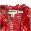 Ava & Viv  Women Plus Size 2X Blouse Shirt Smocked Top Red Summer Floral 18-684 Photo 2