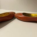 DKNY Donna Karan NY  Gold Studded Pumpkin Rust Leather Italy Flats 8.5 NWOT Photo 3