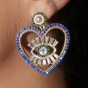 Heart Rhinestone Drop Earrings Multiple Photo 0