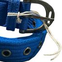 Free People NWT  Avril Grommet Leather Woven Extra-Long Belt in Cobalt Blue Photo 3