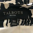 Talbots Petites Black White Full Pleated Skirt Sz. 10P Floral Lined Crochet Hem Photo 2