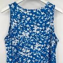 Draper James  Ruffle Jersey Dress Blue White Shadow Floral Women's Size L/XL Photo 6