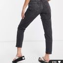 Topshop Mom Jeans In Washed Black Photo 2