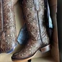 Brown Leather Cowboy Boots Size 6 Photo 1