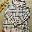 American Eagle AE Plaid Flannel Hooded Shacket Photo 8