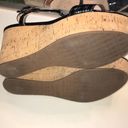 Kate Spade  Women’s Tallinn Black Patent Leather Cork Wedge Sandal Heels Photo 7