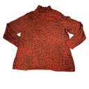 Ava & Viv  NWT Womens 2X Animal Print Mock Neck Long Sleeve Shirt in Orange/Black Photo 9