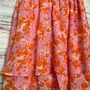 Sienna Sky Dress Orange Pink Floral Print Knee Length Photo 3