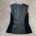 BCBGMAXAZRIA  Kya Faux Leather Lace Up Corset Peplum Tank Top Photo 5