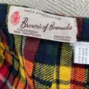 Bermuda Vintage Browns of  Wool Plaid Wrap Pleat Mini Skirt Buckle S Photo 6