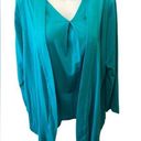 Carole Hochman  Heavenly Soft Sleepwear Cardigan & Tank Size M Teal Lounge Wear Photo 0