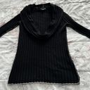 Banana Republic Luxury Cashmere Blend Black Wool Cashmere Deep Cowl Neck Cable Knit Sweater, size S Photo 9