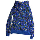 Wanakome  Melody Royal Blue Leopard Print Pullover Drawstring Hoodie Sweatshirt S Photo 1