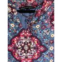 White House | Black Market  Dress Womens Medium Blue Floral Bell Sleeve Ladies‎ MP Photo 2