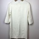 Vince  Snakeskin Jacquard Shift Dress Size 4 Ivory‎ 3/4 Sleeve Pockets Lined Photo 10