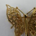 Monet Vintage Butterfly Filigree Brooch Pin Figural Insect Flying Wing Gold Tone Photo 1