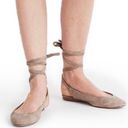 Madewell  April Suede Leather Ankle Wrap Ballet Flat: Tan Photo 0