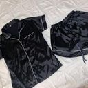 Black Silk Pajama Set Size M Photo 0