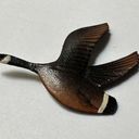 Handmade Handcrafted Leather Like Material Brooch Pin Flying Canadian Goose Bird Photo 6