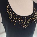 Karen Scott Black Scooped Embellished Sleeveless Top Photo 2