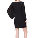 White House | Black Market  Chiffon Sleeve Black Shift Dress Photo 1