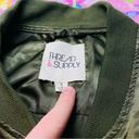 Thread and Supply  DARK GREEN SILKY FASHION BOMBER JACKET SIZE SMALL Photo 1