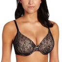 Natori Black Floral Lace Calais Sweetheart Contour Underwire Bra 32D Photo 0