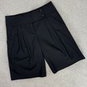 BCBGMAXAZRIA  Mandy Pleat Front Culotte Shorts Black 4 Wool Photo 2