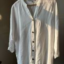 Marc by Marc Jacobs Marc New York white linen top with gold buttons size large Photo 0