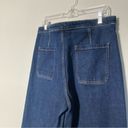 Banana Republic  Jeans‎ Women 31 High Rise Wide Leg Crop Dark Wash Sailor Button Photo 6