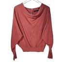 All Saints Elgar Cowl Neck Snap Button Back Rib Trim Sweater in Rustic Orange Photo 4