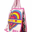 Brighton NWT  Rainbow Bright Tote Bag Mod Colorful Tom Clancy Canvas Wearable Art Photo 15