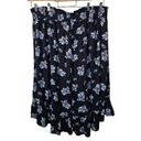 Lane Bryant  Womens Plus Size 28 Blue Floral High Low Skirt Stretchy Waistband Photo 1