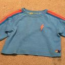 Aviator Nation Cropped Neon Blue Crewneck Photo 0