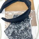 Berry Knotted Headband, Patterned Mask, and Pearl Mask Chain, Brand New Black Photo 1