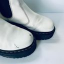 Dr. Martens 2976 Quad Platform Leather Chelsea Ankle Boots in White Photo 6