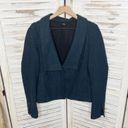 Free People  Women's Wool Blend Cropped Military Jacket Puff Sleeve Teal Medium Photo 10