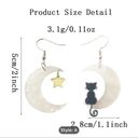 The Moon Exquisite Cat  Design Asymmetric Dangle Earrings Elegant Sexy Style Photo 3