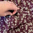 Ann Taylor  NWT Women's Small Maroon Floral Embroidered Blouse Puff Sleeve Ruffle Photo 12